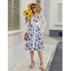 image:imageZeagoo Women Summer Casual Dresses 2026 Sleeveless Midi Pleated Tank Sundress with Pockets V Neck A Line Swing Tshirt DressBlue White