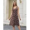 image:imageZeagoo Women Summer Casual Dresses 2026 Sleeveless Midi Pleated Tank Sundress with Pockets V Neck A Line Swing Tshirt DressCoffee