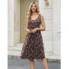 image:imageZeagoo Women Summer Casual Dresses 2026 Sleeveless Midi Pleated Tank Sundress with Pockets V Neck A Line Swing Tshirt DressCoffee