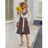 image:imageZeagoo Women Summer Casual Dresses 2026 Sleeveless Midi Pleated Tank Sundress with Pockets V Neck A Line Swing Tshirt DressCoffee