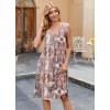 image:imageZeagoo Women Summer Casual Dresses 2026 Sleeveless Midi Pleated Tank Sundress with Pockets V Neck A Line Swing Tshirt DressCoffee Pink