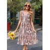 image:imageZeagoo Women Summer Casual Dresses 2026 Sleeveless Midi Pleated Tank Sundress with Pockets V Neck A Line Swing Tshirt DressCoffee Pink