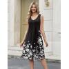 image:imageZeagoo Women Summer Casual Dresses 2026 Sleeveless Midi Pleated Tank Sundress with Pockets V Neck A Line Swing Tshirt DressFloral Black