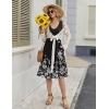 image:imageZeagoo Women Summer Casual Dresses 2026 Sleeveless Midi Pleated Tank Sundress with Pockets V Neck A Line Swing Tshirt DressFloral Black