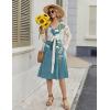 image:imageZeagoo Women Summer Casual Dresses 2026 Sleeveless Midi Pleated Tank Sundress with Pockets V Neck A Line Swing Tshirt DressGradient Plants