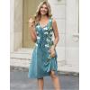 image:imageZeagoo Women Summer Casual Dresses 2026 Sleeveless Midi Pleated Tank Sundress with Pockets V Neck A Line Swing Tshirt DressGradient Plants