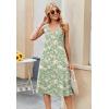 image:imageZeagoo Women Summer Casual Dresses 2026 Sleeveless Midi Pleated Tank Sundress with Pockets V Neck A Line Swing Tshirt DressGreen Floral