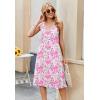 image:imageZeagoo Women Summer Casual Dresses 2026 Sleeveless Midi Pleated Tank Sundress with Pockets V Neck A Line Swing Tshirt DressPink Print
