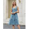 image:imageZeagoo Women Summer Casual Dresses 2026 Sleeveless Midi Pleated Tank Sundress with Pockets V Neck A Line Swing Tshirt DressPlant Blue