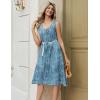 image:imageZeagoo Women Summer Casual Dresses 2026 Sleeveless Midi Pleated Tank Sundress with Pockets V Neck A Line Swing Tshirt DressPlant Blue