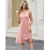 image:imageZeagoo Women Summer Casual Dresses 2026 Sleeveless Midi Pleated Tank Sundress with Pockets V Neck A Line Swing Tshirt DressPolka Dots