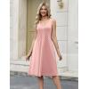 image:imageZeagoo Women Summer Casual Dresses 2026 Sleeveless Midi Pleated Tank Sundress with Pockets V Neck A Line Swing Tshirt DressPolka Dots
