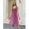 image:imageZeagoo Women Summer Casual Dresses 2026 Sleeveless Midi Pleated Tank Sundress with Pockets V Neck A Line Swing Tshirt DressPurple Flowers