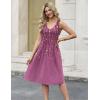 image:imageZeagoo Women Summer Casual Dresses 2026 Sleeveless Midi Pleated Tank Sundress with Pockets V Neck A Line Swing Tshirt DressPurple Flowers