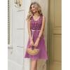 image:imageZeagoo Women Summer Casual Dresses 2026 Sleeveless Midi Pleated Tank Sundress with Pockets V Neck A Line Swing Tshirt DressPurple Flowers