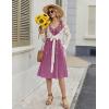 image:imageZeagoo Women Summer Casual Dresses 2026 Sleeveless Midi Pleated Tank Sundress with Pockets V Neck A Line Swing Tshirt DressPurple Flowers
