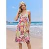 image:imageZeagoo Women Summer Casual Dresses 2026 Sleeveless Midi Pleated Tank Sundress with Pockets V Neck A Line Swing Tshirt DressPurple Green