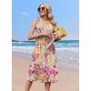 image:imageZeagoo Women Summer Casual Dresses 2026 Sleeveless Midi Pleated Tank Sundress with Pockets V Neck A Line Swing Tshirt DressPurple Green