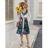 image:imageZeagoo Women Summer Casual Dresses 2026 Sleeveless Midi Pleated Tank Sundress with Pockets V Neck A Line Swing Tshirt DressWatercolor