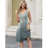 image:imageZeagoo Women Summer Casual Dresses 2026 Sleeveless Midi Pleated Tank Sundress with Pockets V Neck A Line Swing Tshirt DressWatercolor Gray