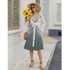 image:imageZeagoo Women Summer Casual Dresses 2026 Sleeveless Midi Pleated Tank Sundress with Pockets V Neck A Line Swing Tshirt DressWatercolor Gray