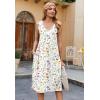 image:imageZeagoo Women Summer Casual Dresses 2026 Sleeveless Midi Pleated Tank Sundress with Pockets V Neck A Line Swing Tshirt DressWhite Floral