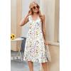 image:imageZeagoo Women Summer Casual Dresses 2026 Sleeveless Midi Pleated Tank Sundress with Pockets V Neck A Line Swing Tshirt DressWhite Floral