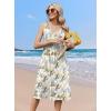 image:imageZeagoo Women Summer Casual Dresses 2026 Sleeveless Midi Pleated Tank Sundress with Pockets V Neck A Line Swing Tshirt DressWhite Green