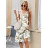 image:imageZeagoo Women Summer Casual Dresses 2026 Sleeveless Midi Pleated Tank Sundress with Pockets V Neck A Line Swing Tshirt DressWhite Green
