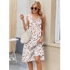 image:imageZeagoo Women Summer Casual Dresses 2026 Sleeveless Midi Pleated Tank Sundress with Pockets V Neck A Line Swing Tshirt DressWhite Print