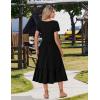 image:imageZeagoo Women Summer Midi A Line Dress Short Sleeve Casual Flowy Tiered Beach Long Sundress with Pockets 2026 Vacation TravelA03black