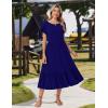 image:imageZeagoo Women Summer Midi A Line Dress Short Sleeve Casual Flowy Tiered Beach Long Sundress with Pockets 2026 Vacation TravelA04navy Blue