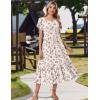 image:imageZeagoo Women Summer Midi A Line Dress Short Sleeve Casual Flowy Tiered Beach Long Sundress with Pockets 2026 Vacation TravelBf310