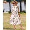 image:imageZeagoo Women Summer Midi A Line Dress Short Sleeve Casual Flowy Tiered Beach Long Sundress with Pockets 2026 Vacation TravelBf310