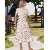 image:imageZeagoo Women Summer Midi A Line Dress Short Sleeve Casual Flowy Tiered Beach Long Sundress with Pockets 2026 Vacation TravelBf310