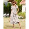 image:imageZeagoo Women Summer Midi A Line Dress Short Sleeve Casual Flowy Tiered Beach Long Sundress with Pockets 2026 Vacation TravelBf310