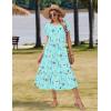image:imageZeagoo Women Summer Midi A Line Dress Short Sleeve Casual Flowy Tiered Beach Long Sundress with Pockets 2026 Vacation TravelBf311