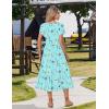 image:imageZeagoo Women Summer Midi A Line Dress Short Sleeve Casual Flowy Tiered Beach Long Sundress with Pockets 2026 Vacation TravelBf311