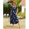 image:imageZeagoo Women Summer Midi A Line Dress Short Sleeve Casual Flowy Tiered Beach Long Sundress with Pockets 2026 Vacation TravelBf318