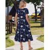 image:imageZeagoo Women Summer Midi A Line Dress Short Sleeve Casual Flowy Tiered Beach Long Sundress with Pockets 2026 Vacation TravelBf318