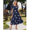 image:imageZeagoo Women Summer Midi A Line Dress Short Sleeve Casual Flowy Tiered Beach Long Sundress with Pockets 2026 Vacation TravelBf318
