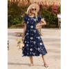 image:imageZeagoo Women Summer Midi A Line Dress Short Sleeve Casual Flowy Tiered Beach Long Sundress with Pockets 2026 Vacation TravelBf318