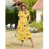 image:imageZeagoo Women Summer Midi A Line Dress Short Sleeve Casual Flowy Tiered Beach Long Sundress with Pockets 2026 Vacation TravelBf351