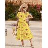 image:imageZeagoo Women Summer Midi A Line Dress Short Sleeve Casual Flowy Tiered Beach Long Sundress with Pockets 2026 Vacation TravelBf351