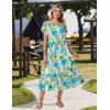 image:imageZeagoo Women Summer Midi A Line Dress Short Sleeve Casual Flowy Tiered Beach Long Sundress with Pockets 2026 Vacation TravelBlue Brown Floral