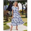image:imageZeagoo Women Summer Midi A Line Dress Short Sleeve Casual Flowy Tiered Beach Long Sundress with Pockets 2026 Vacation TravelBlue Floral