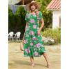 image:imageZeagoo Women Summer Midi A Line Dress Short Sleeve Casual Flowy Tiered Beach Long Sundress with Pockets 2026 Vacation TravelDh594