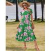 image:imageZeagoo Women Summer Midi A Line Dress Short Sleeve Casual Flowy Tiered Beach Long Sundress with Pockets 2026 Vacation TravelDh594
