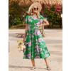image:imageZeagoo Women Summer Midi A Line Dress Short Sleeve Casual Flowy Tiered Beach Long Sundress with Pockets 2026 Vacation TravelDh594