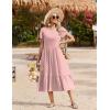 image:imageZeagoo Women Summer Midi A Line Dress Short Sleeve Casual Flowy Tiered Beach Long Sundress with Pockets 2026 Vacation TravelJh1